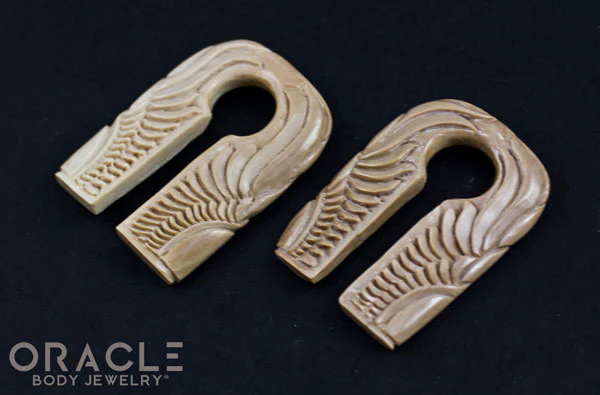 7/16" (11mm) Fossilized Mammoth Ivory Split Wings - Image 3