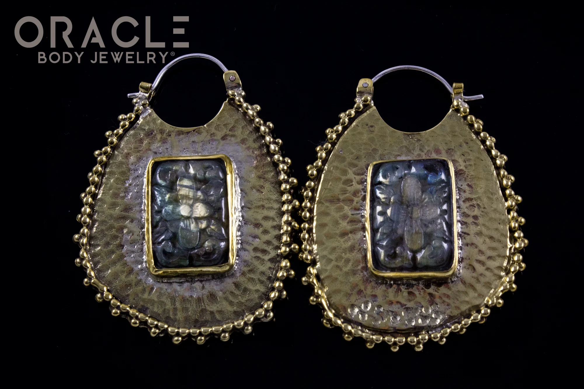 Gallery with Carved Labradorite Flowers - Image 2