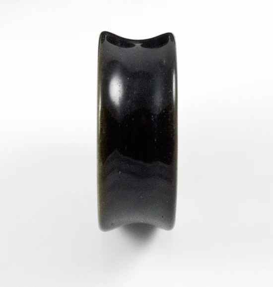 Gold Obsidian Concave Solid Double Flare Plugs - Image 3