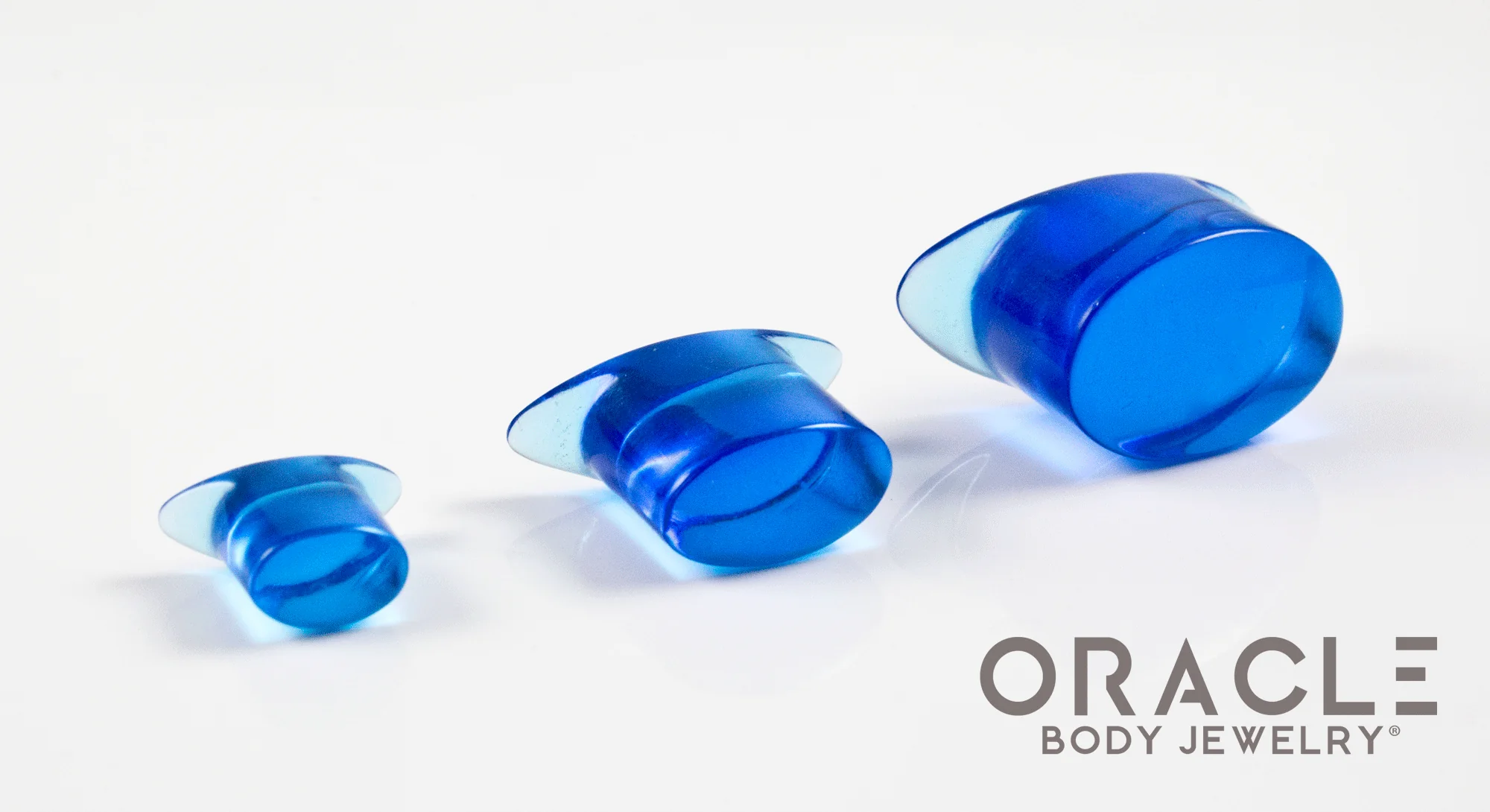 Sapphire Blue Quartz Oval Labrets 2g Through 3/4" - Image 2