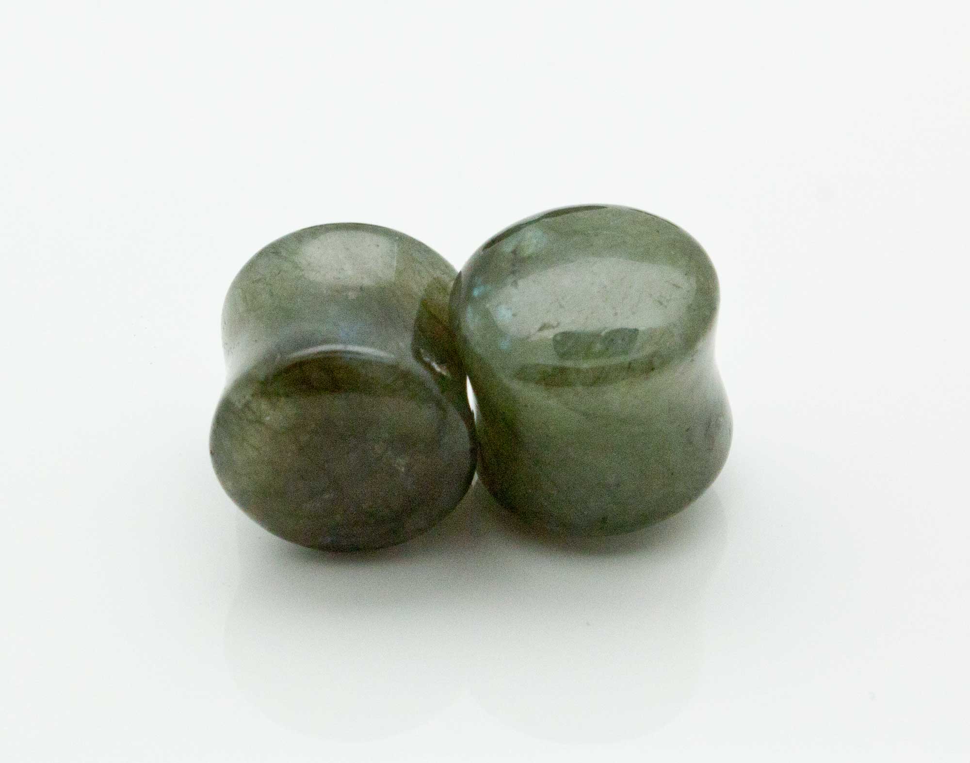 Gray Labradorite Double Flare Plugs - Image 2