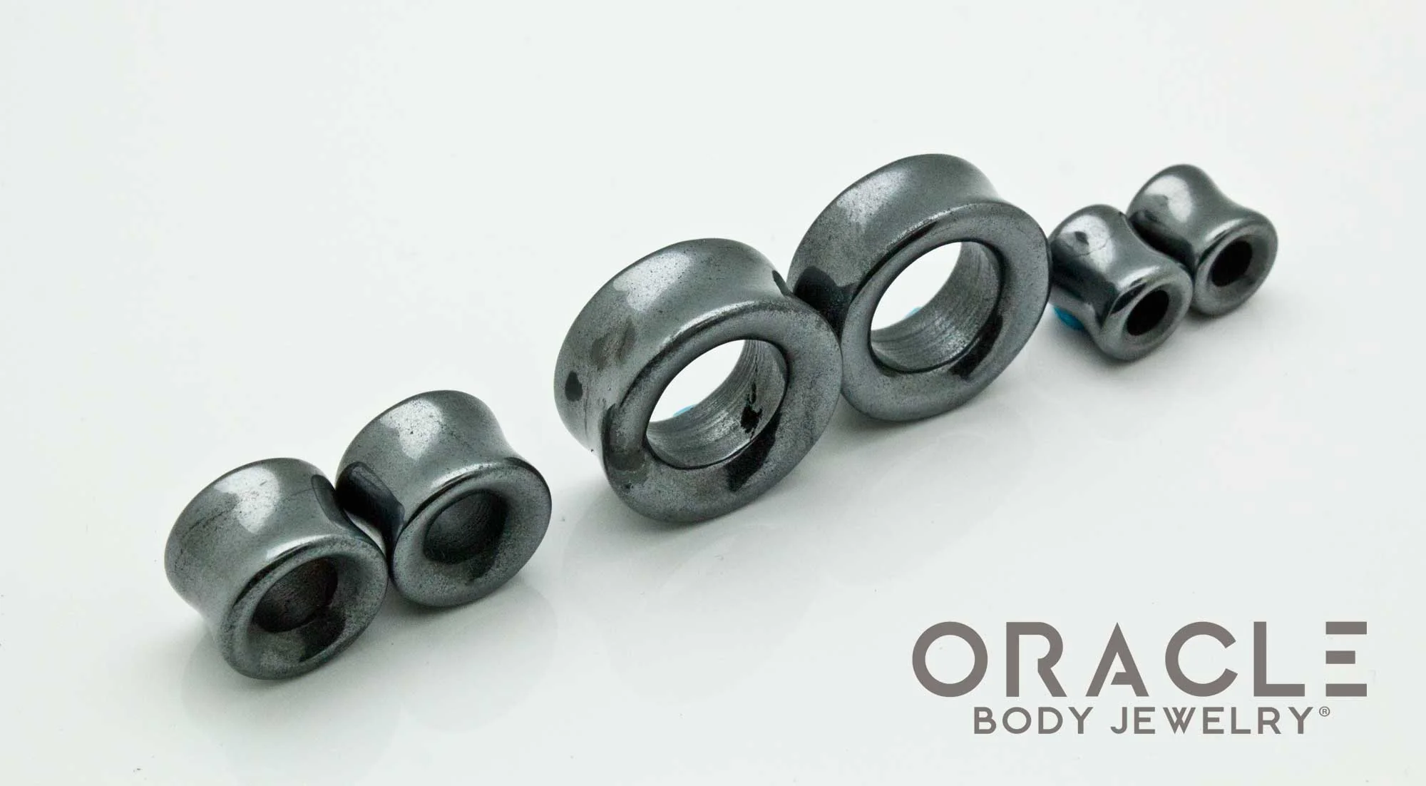Hematite Eyelets / Tunnels - Image 2