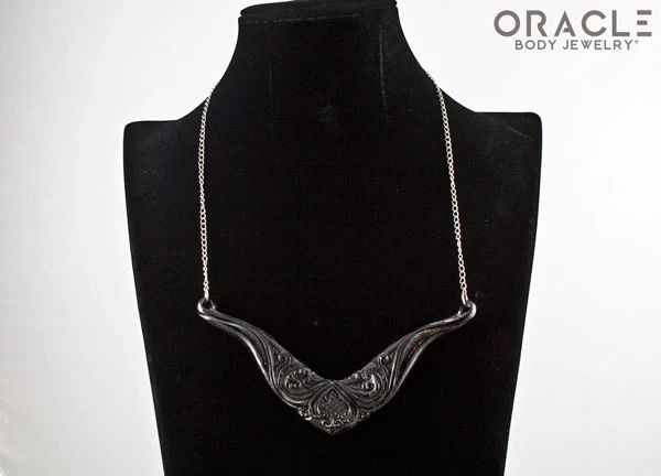 Horn Necklace with Steel Chain