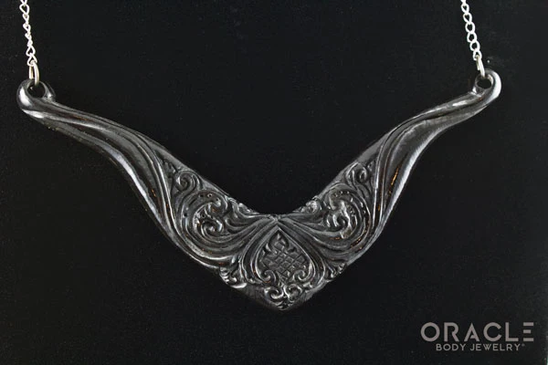 Horn Necklace with Steel Chain - Image 2