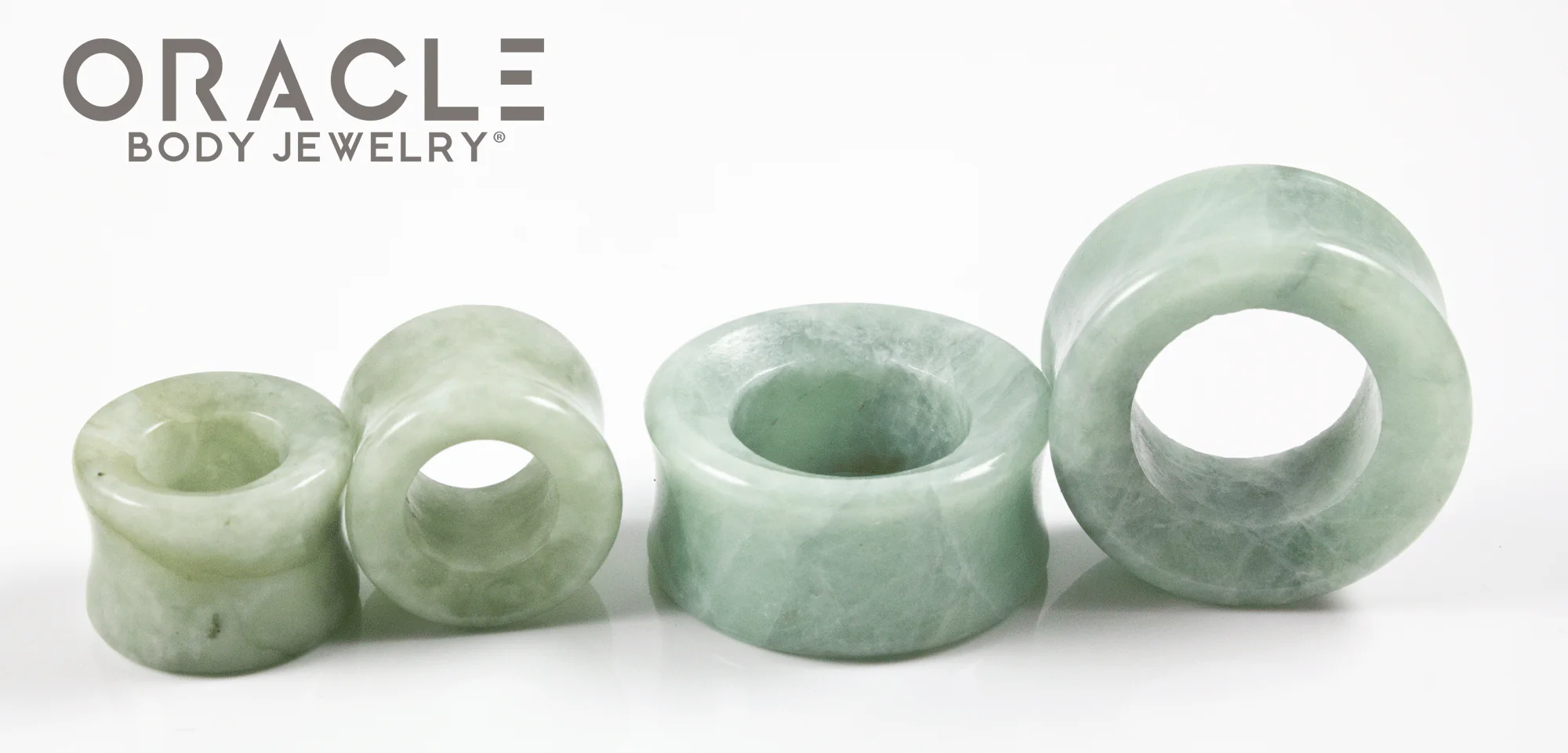 Jadeite (Green Toned) Eyelets / Tunnels - Image 3