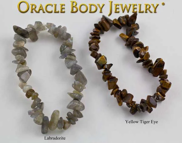 Labradorite and Yellow Tiger Eye Chip Bracelet