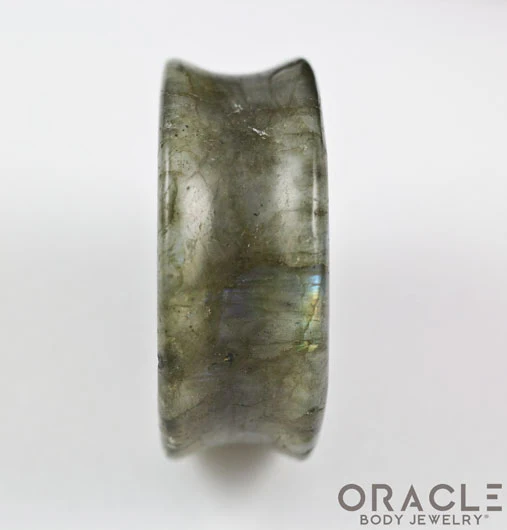 Labradorite Concave Solid Double Flare Plugs - Image 3