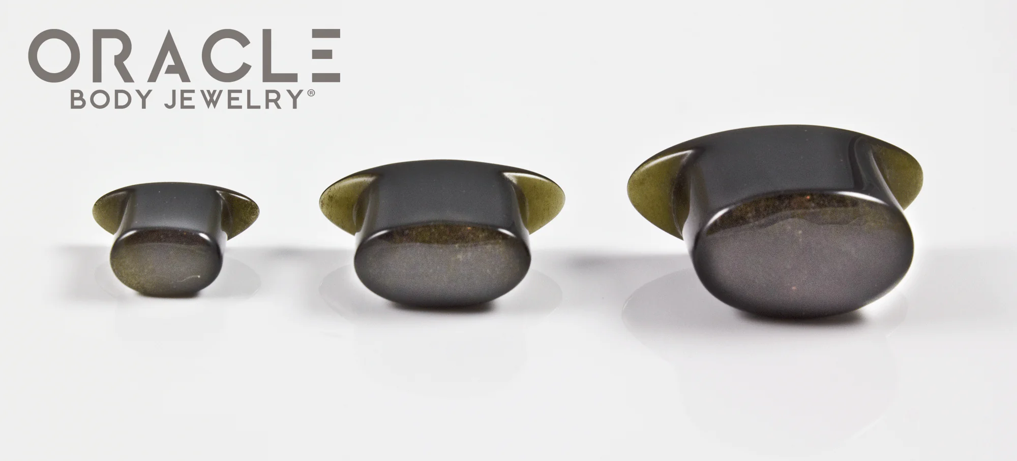 Gold Obsidian Oval Labrets 2g Through 3/4"