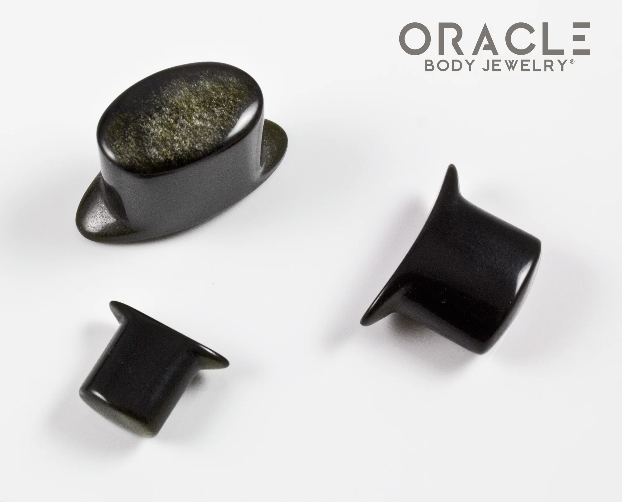 Gold Obsidian Oval Labrets 2g Through 3/4" - Image 3