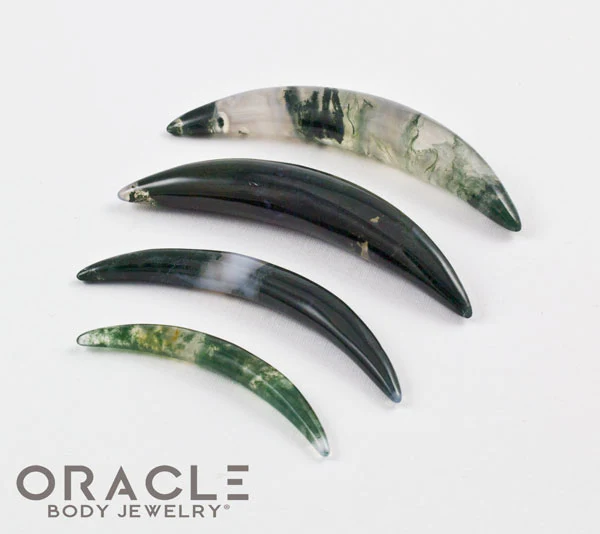 Moss Agate Septum Tusk