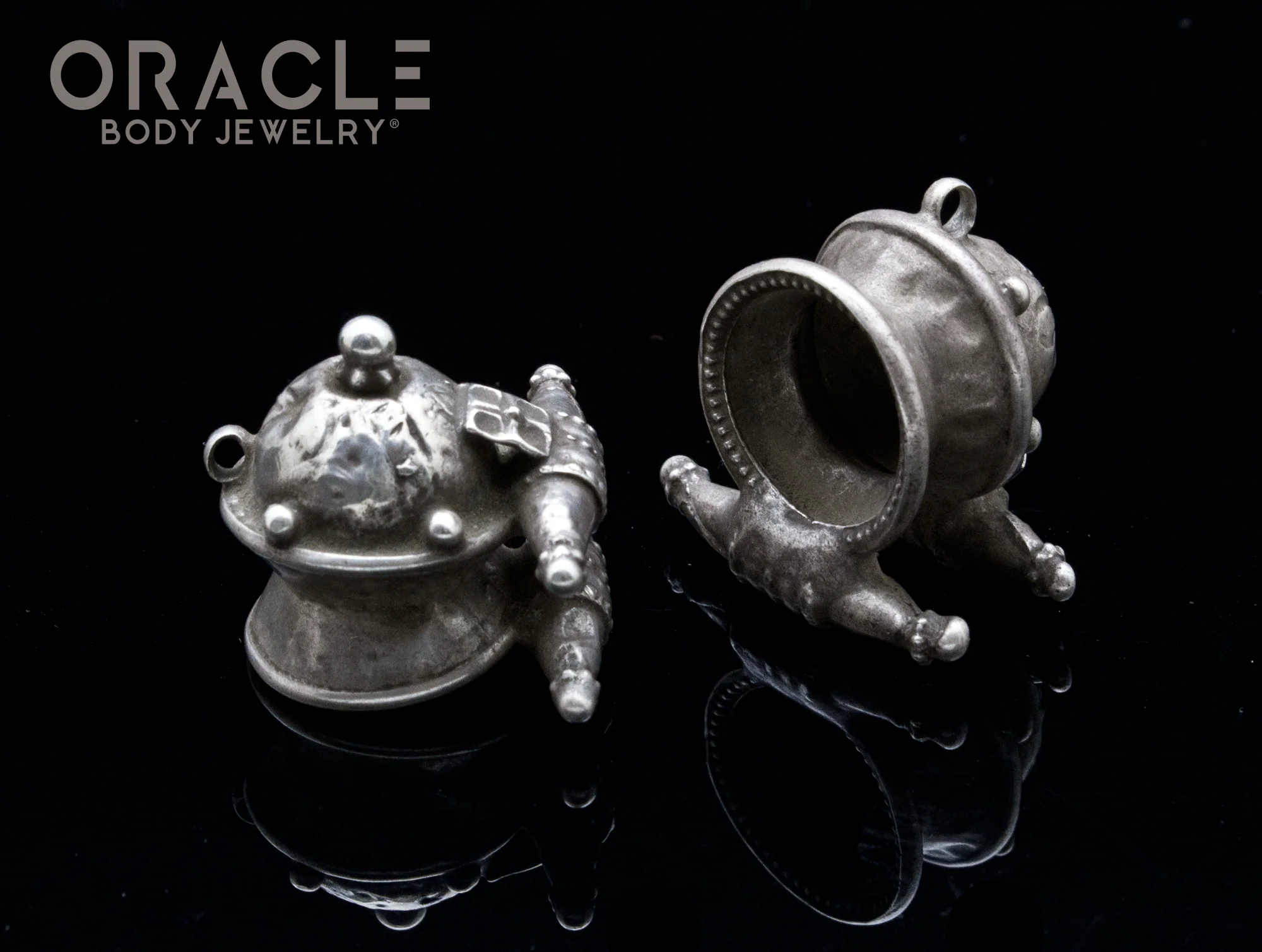 Old Small Akota Silver Earrings - Image 3