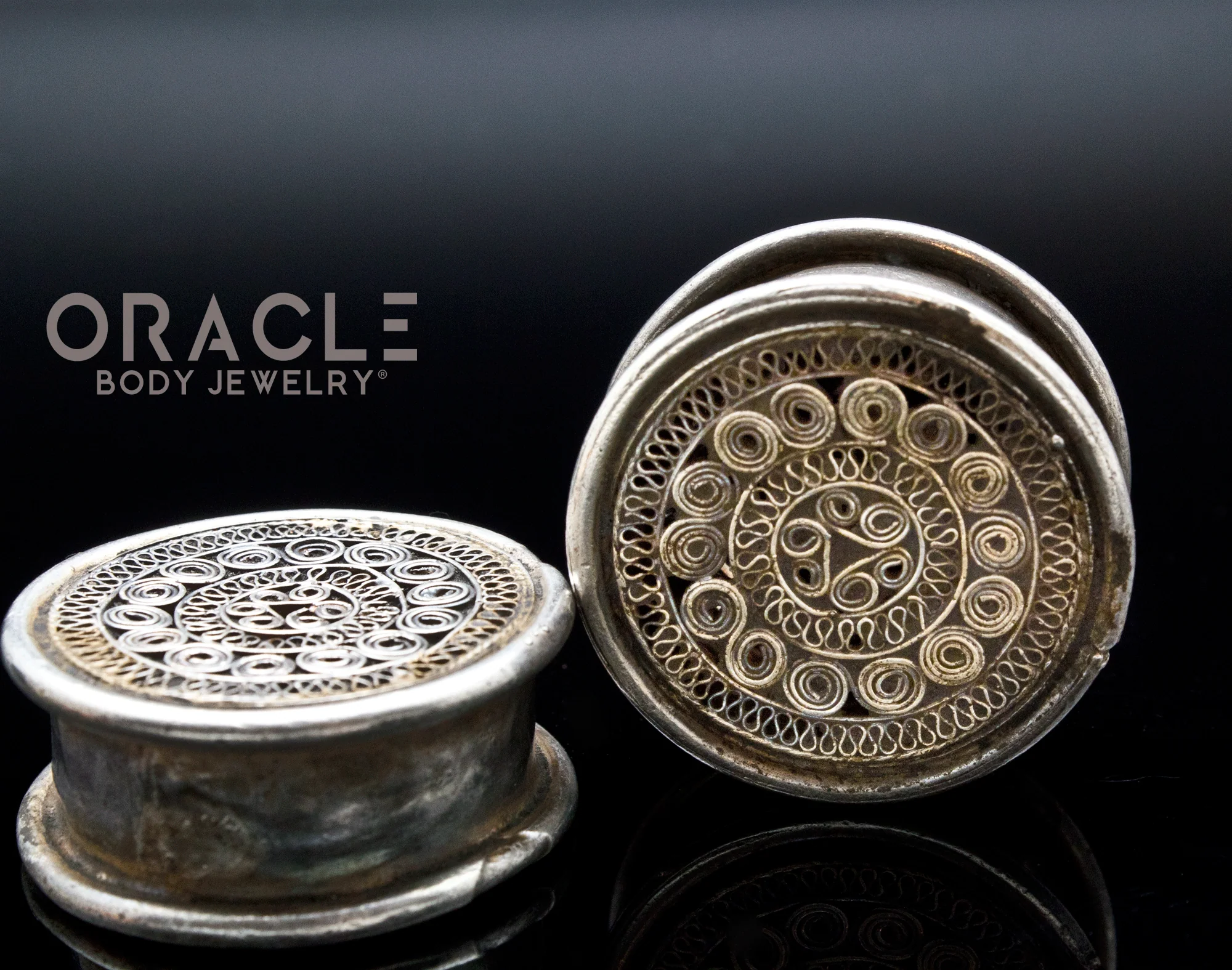 Old Dong Tribe Filagree Silver Ear Plugs - Image 3
