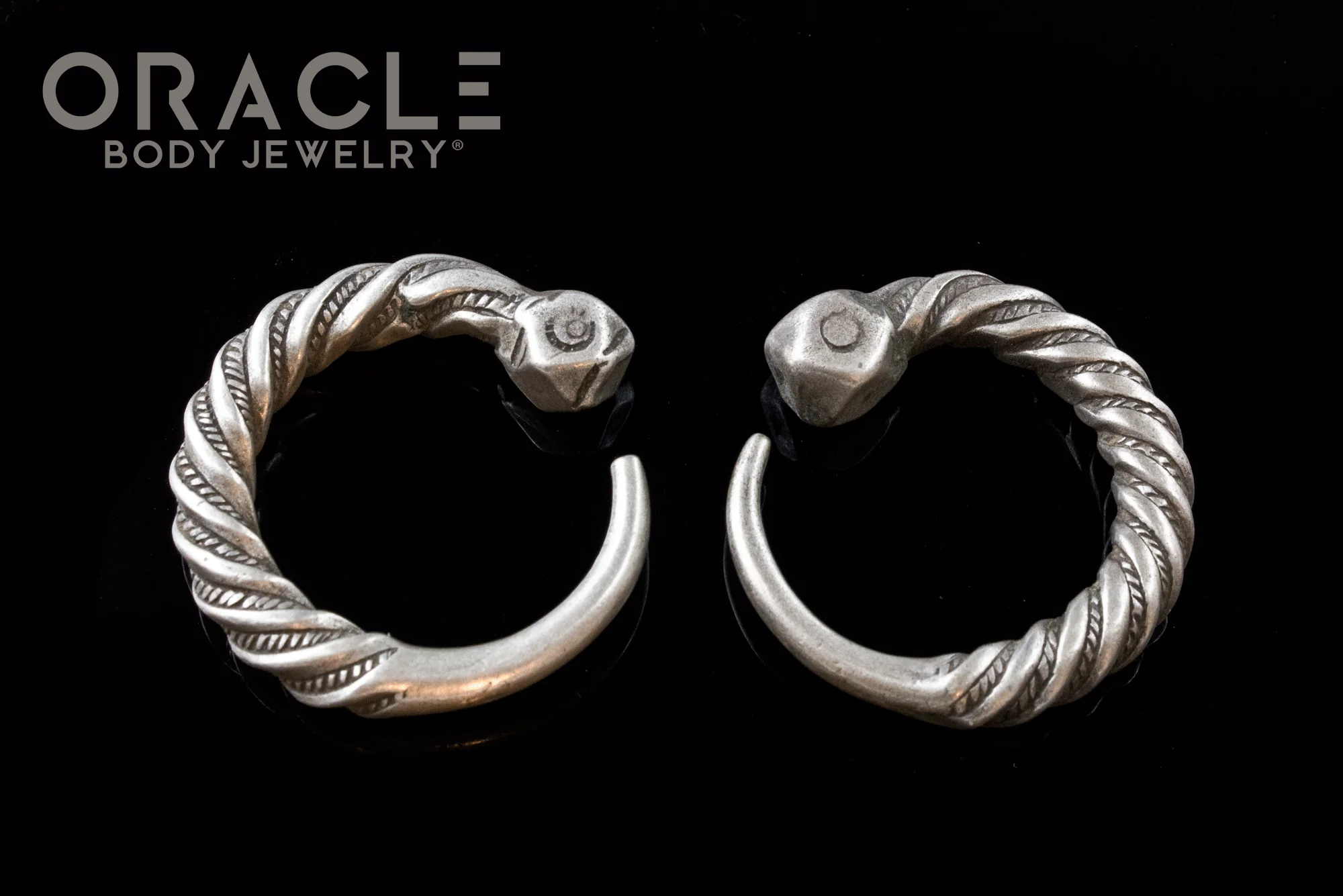 Old Tuareg Silver Twisted Earrings