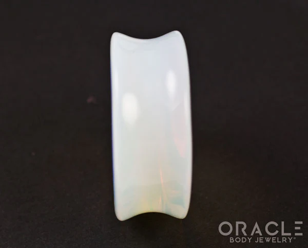 Opalite Concave Solid Double Flare Stone Plugs - Image 3