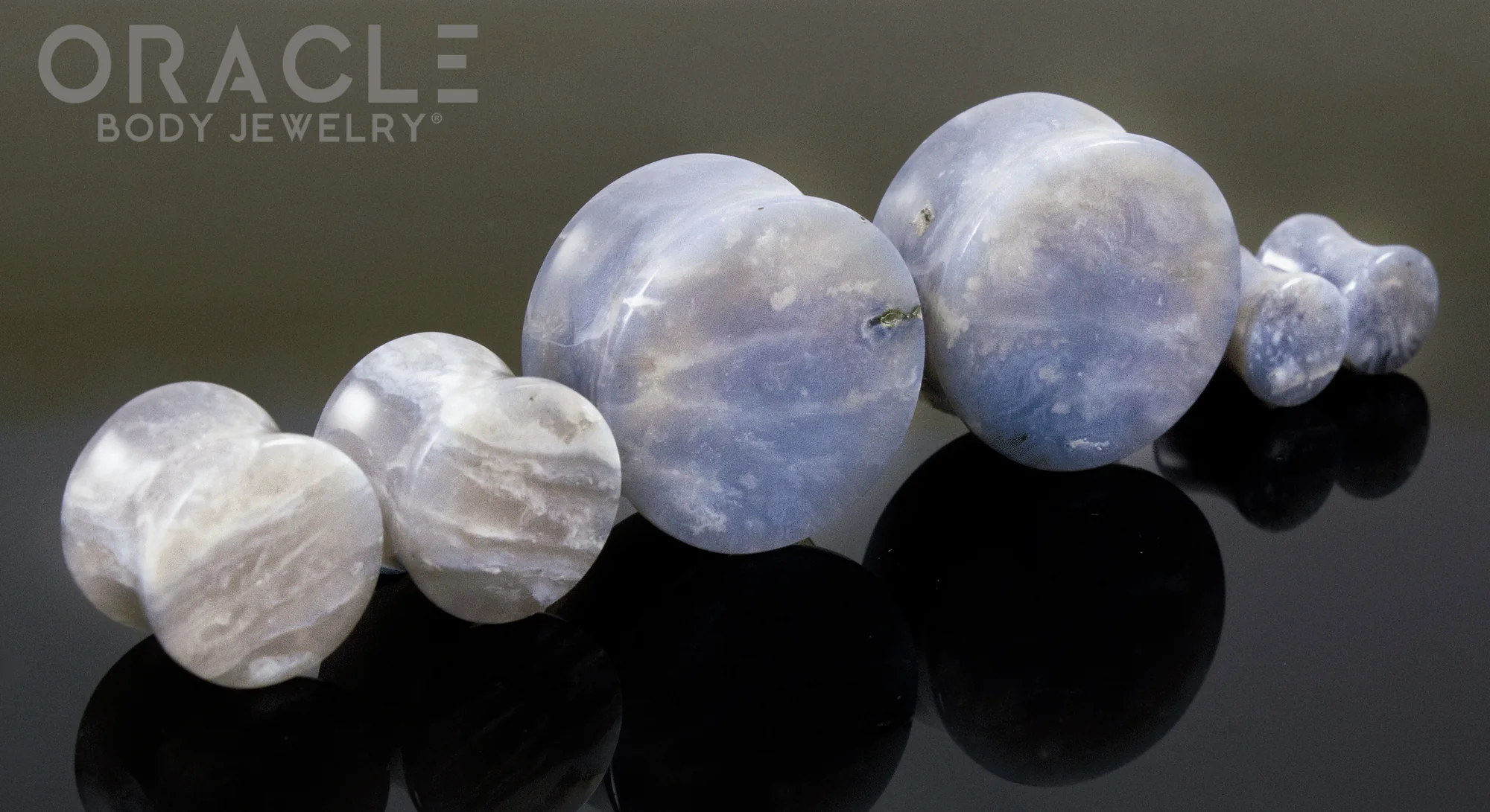 Pacific Plume Agate Double Flare Plugs - Image 2