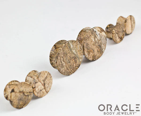 Picture Jasper Mayan Style Flare Plugs