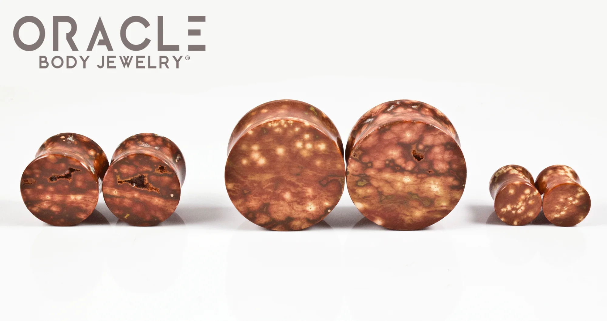 Red Ocean Jasper Double Flare Plugs