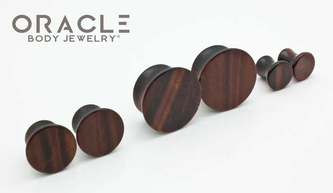 Red Tiger Eye Mayan Style Flare Plugs - Image 2