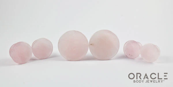 Rose Quartz Mayan Style Flare Plugs