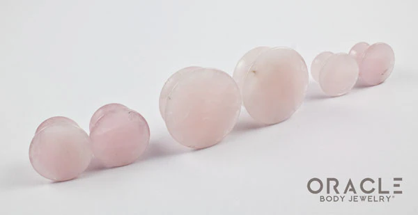 Rose Quartz Mayan Style Flare Plugs - Image 2