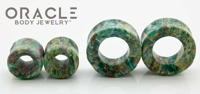 Ruby In Fuschite Eyelets / Tunnels - Image 3