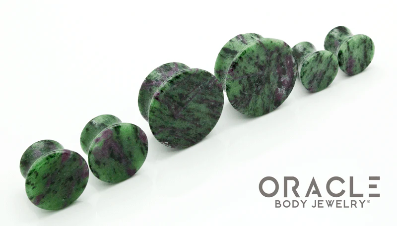 Ruby In Zoisite Mayan Style Flare Plugs - Image 2