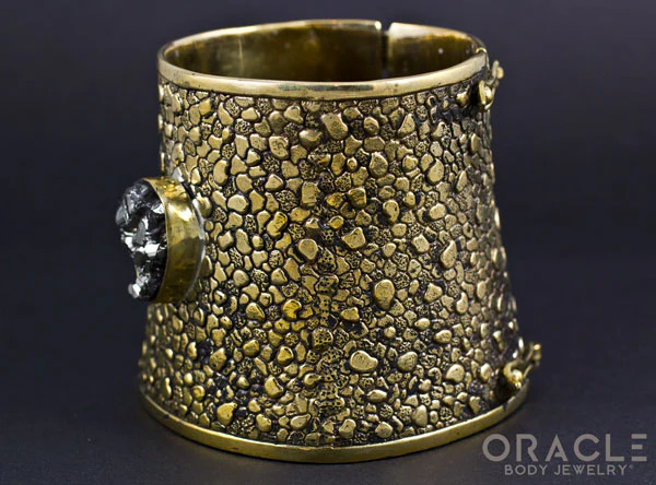 Ruler Cuff Bracelet with Pyrite - Image 2