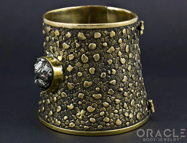 Ruler Cuff Bracelet with Pyrite - Image 2