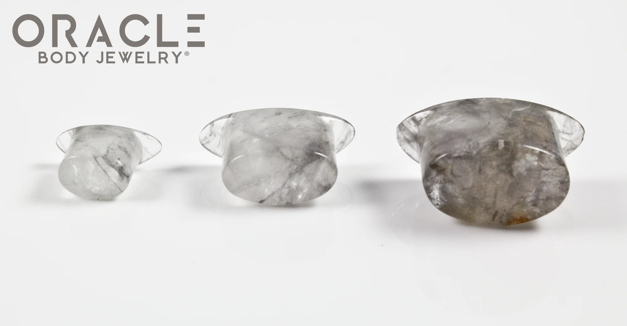 Cloudy Smoky Quartz Oval Labrets 2g Through 3/4"