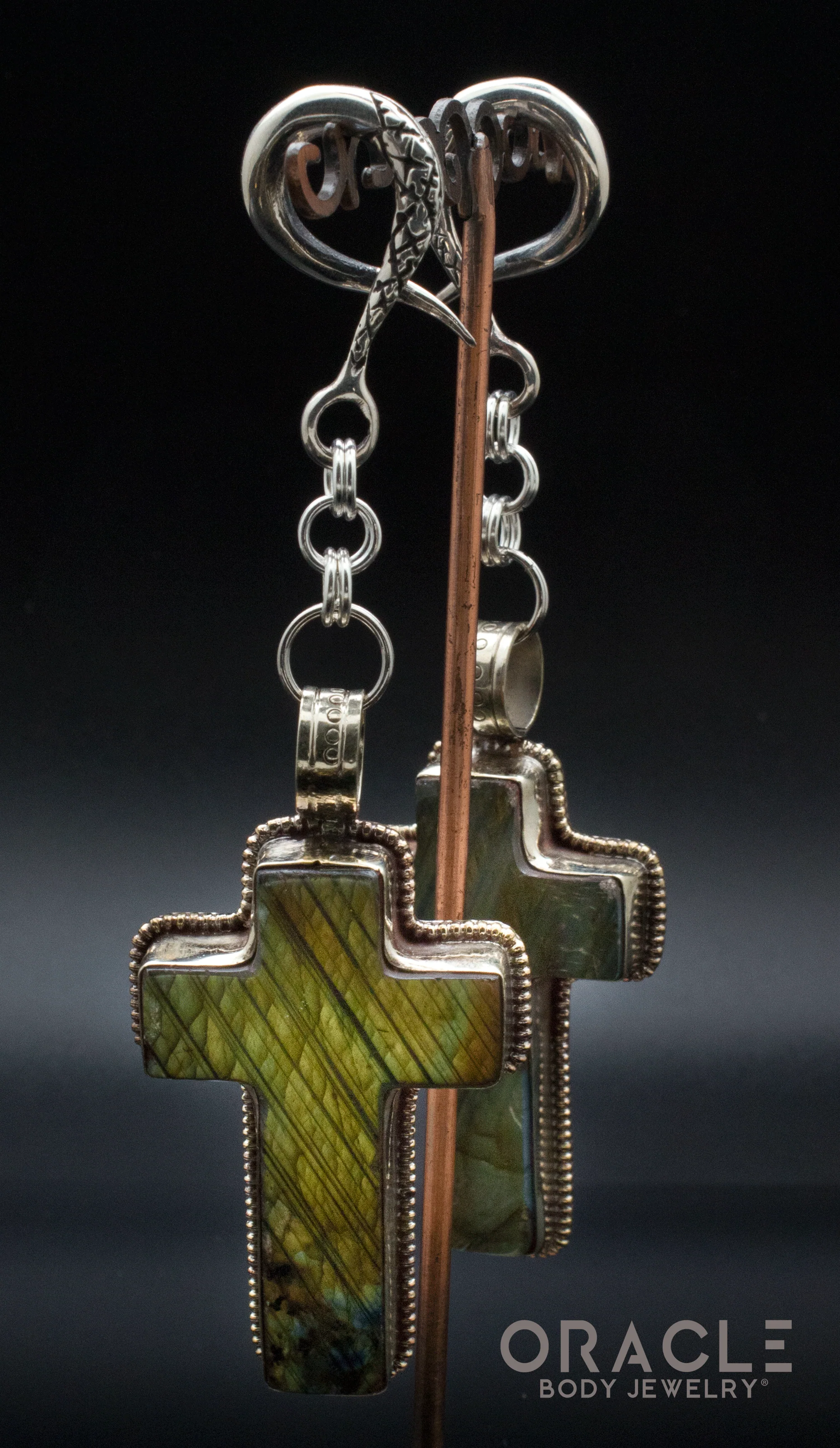 Sterling Silver Crossovers With Labradorite Crosses - Image 2