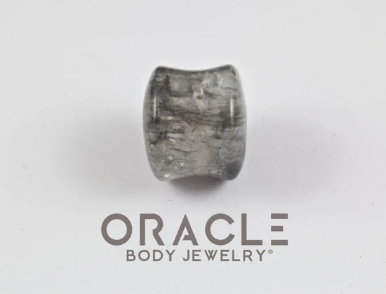 Smoky Cloudy Quartz Double Flare Plugs - Image 3