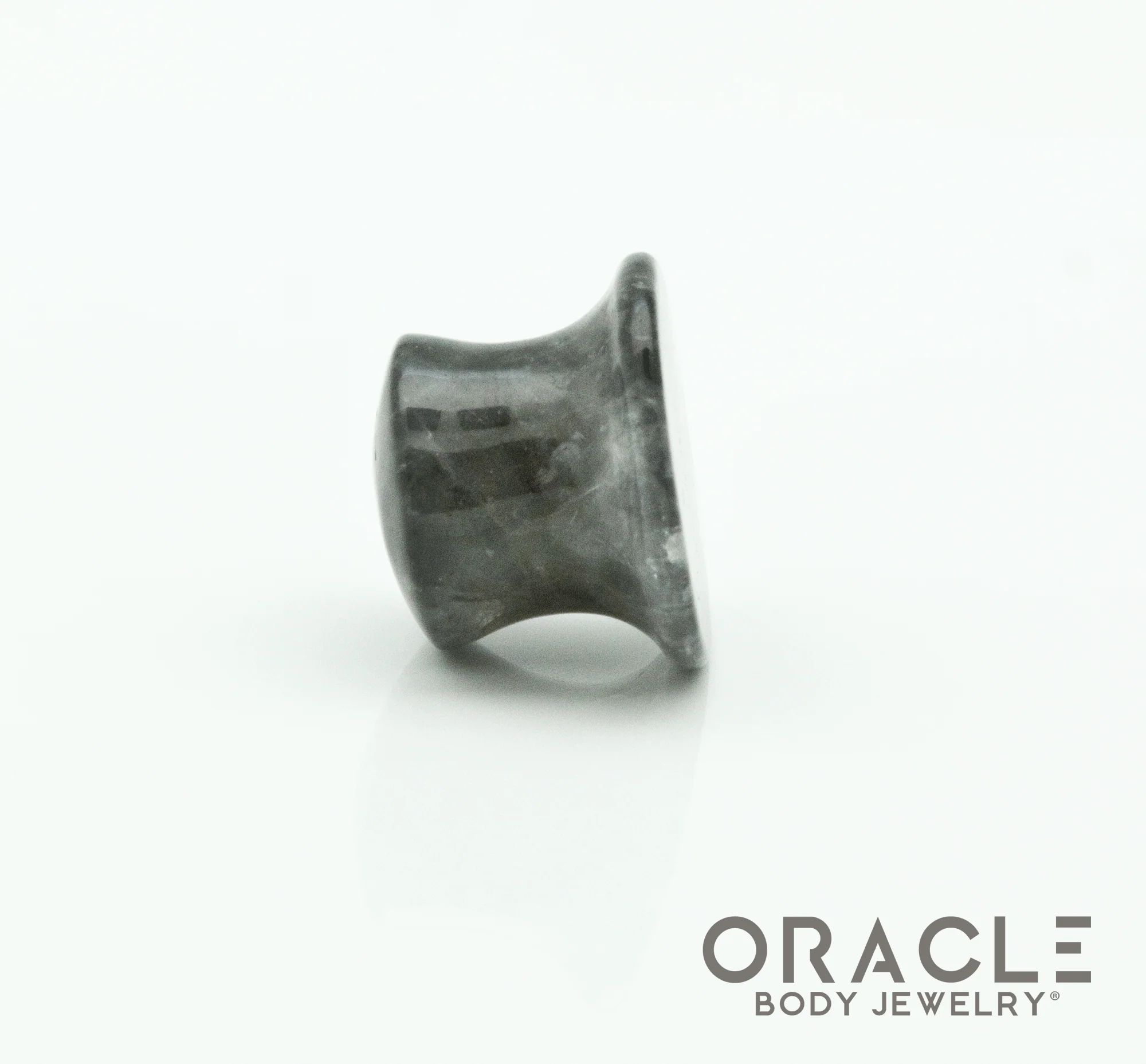 Cloudy Smoky Quartz Mayan Style Flare Plugs - Image 3