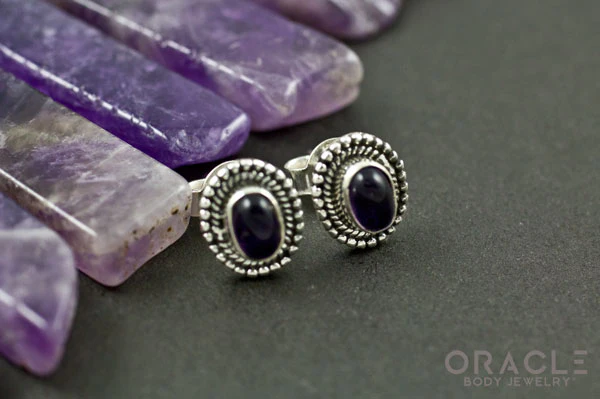 Sterling Silver Amethyst Earrings - Image 2