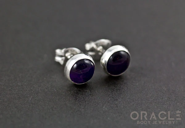 Sterling Silver Amethyst Earrings - Image 2