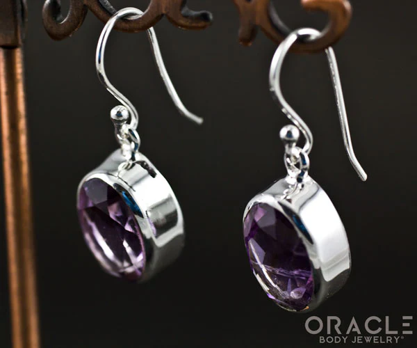 Sterling Silver Amethyst Earrings - Image 2
