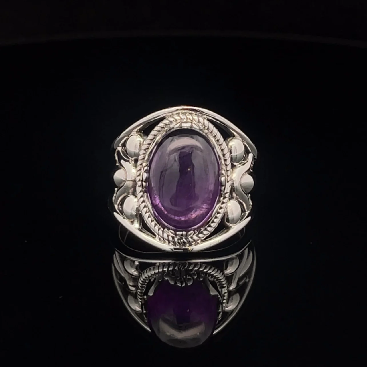 Sterling Silver Amethyst Ring Size 7