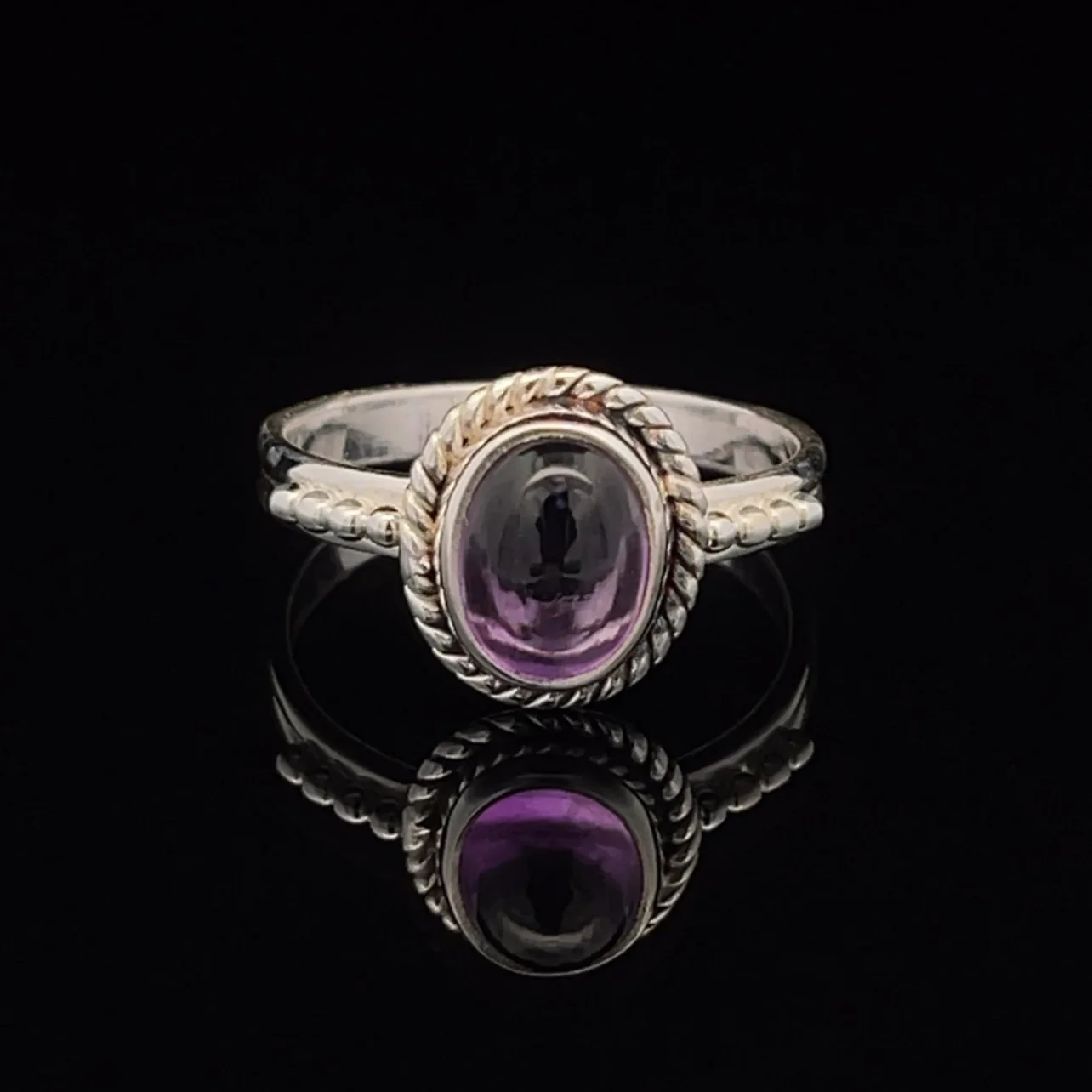 Sterling Silver Amethyst Ring Size 8