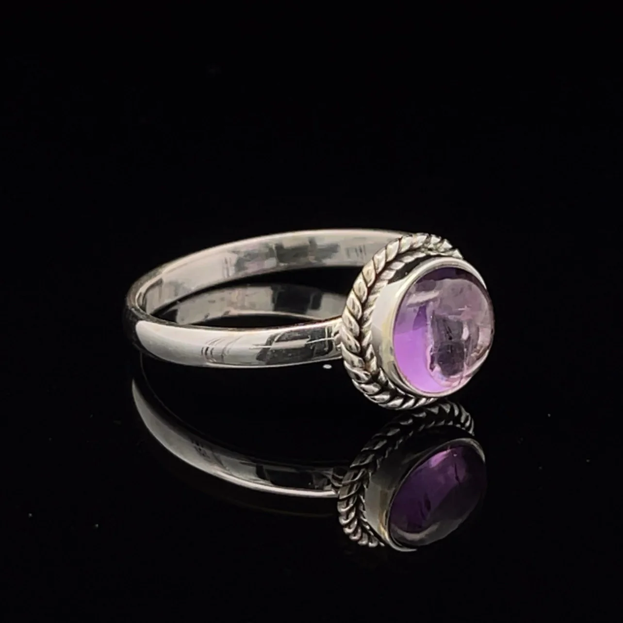 Sterling Silver Amethyst Ring Size 11 - Image 2