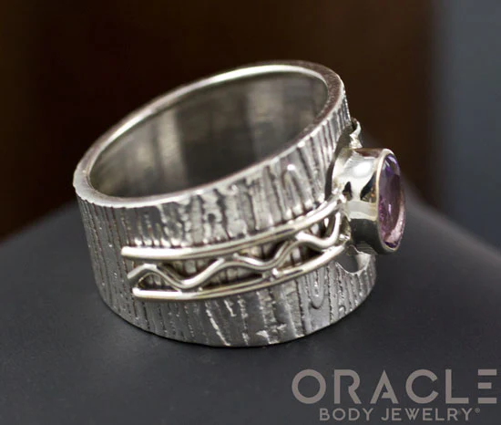 Sterling Silver Amethyst Ring Size 7 - Image 2
