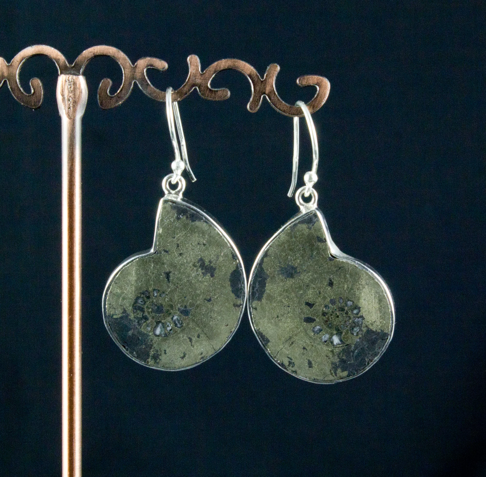 Sterling Silver Ammonite Earrings - Image 2