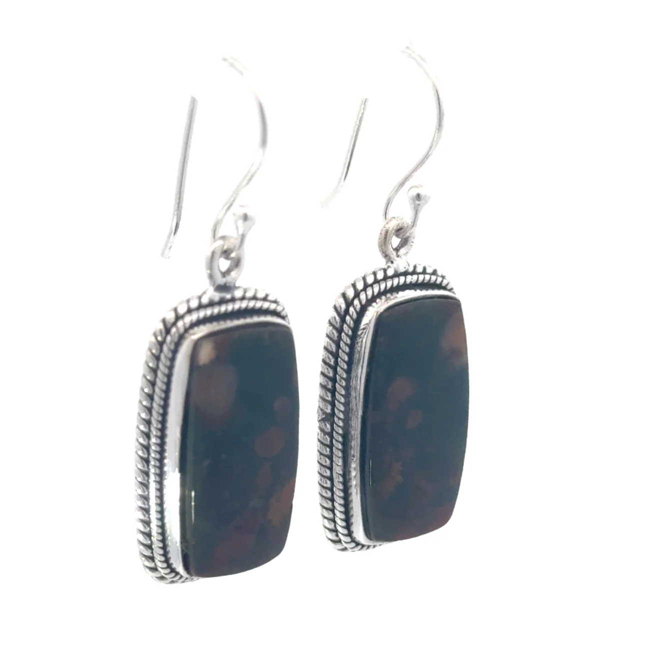 Sterling Silver Bloodstone Earrings - Image 2