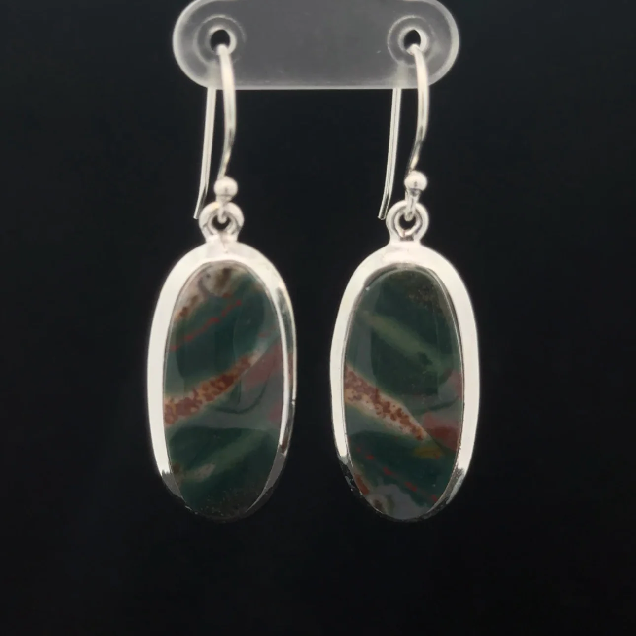 Sterling Silver Bloodstone Earrings