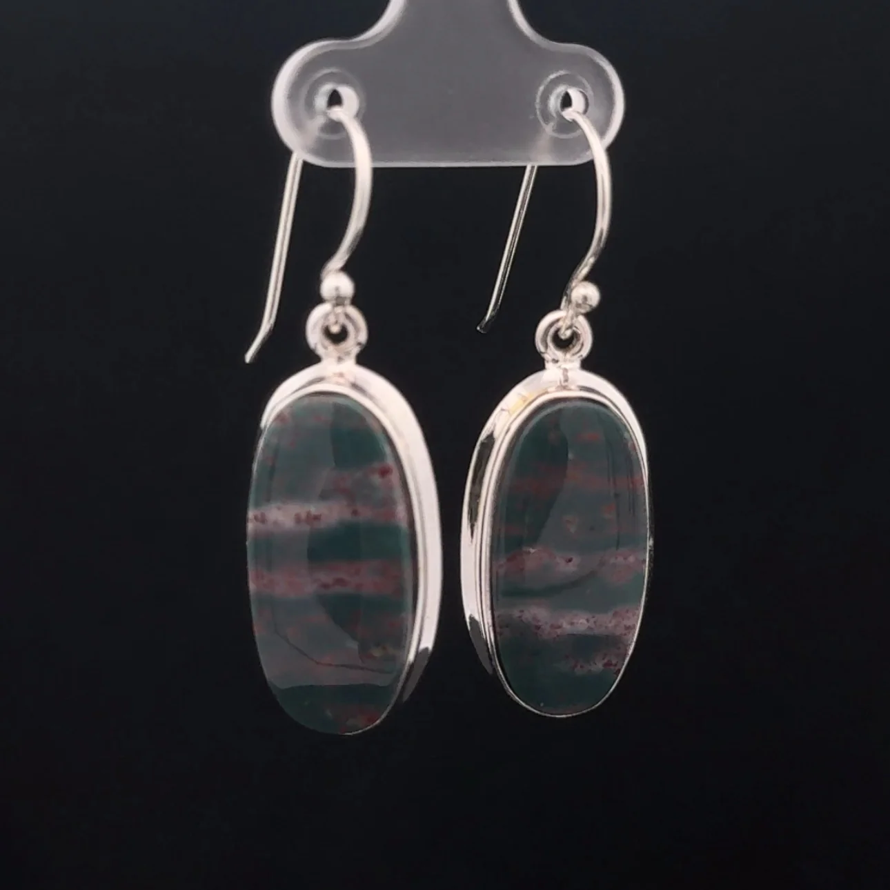 Sterling Silver Bloodstone Earrings
