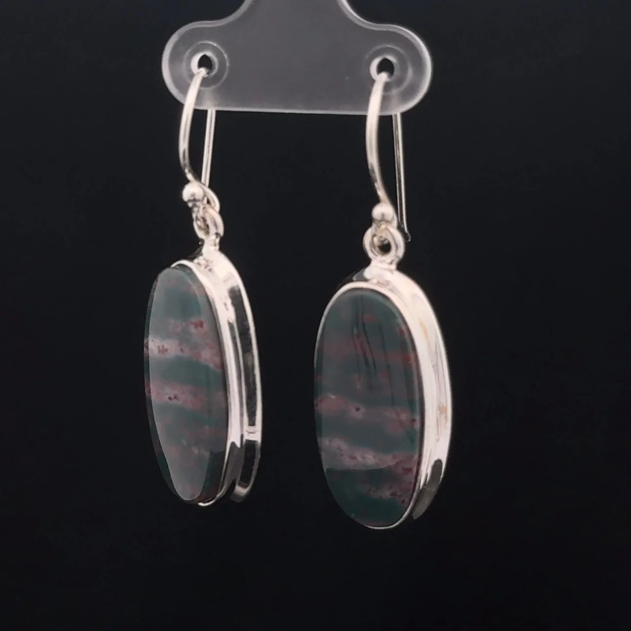 Sterling Silver Bloodstone Earrings - Image 3