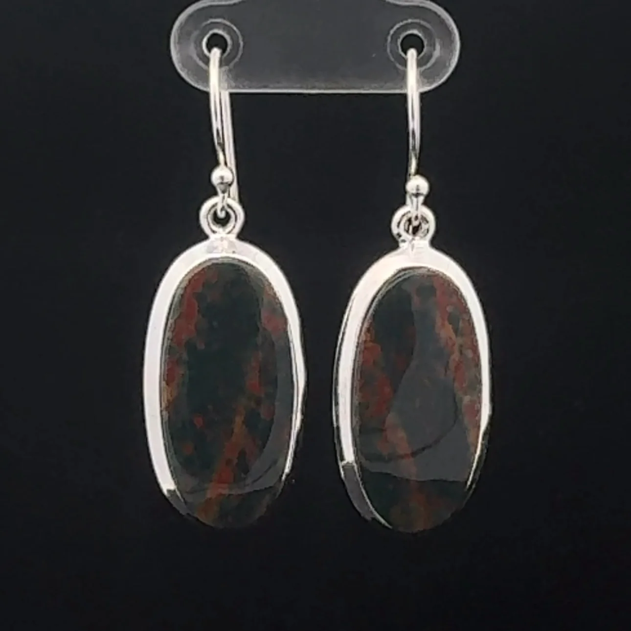 Sterling Silver Bloodstone Earrings