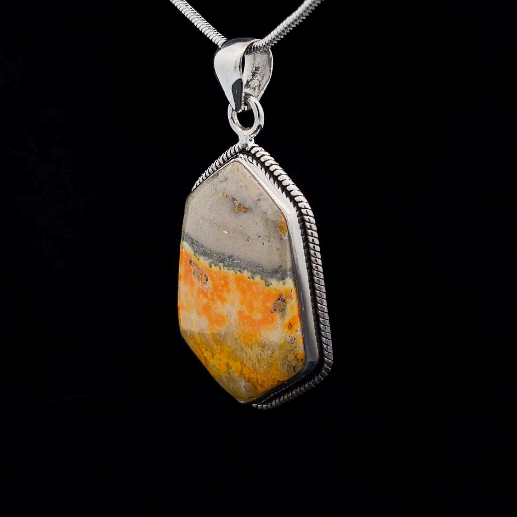 Sterling Silver Bumble Bee Jasper Pendant - Image 3