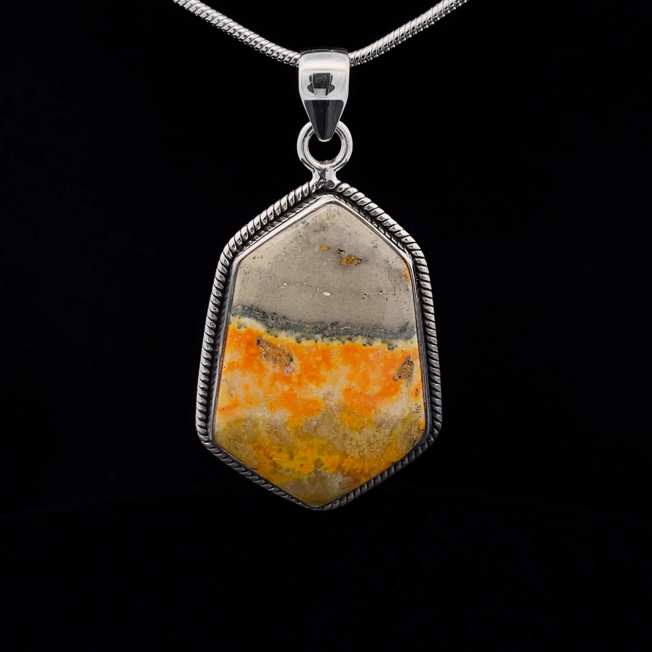 Sterling Silver Bumble Bee Jasper Pendant - Image 4