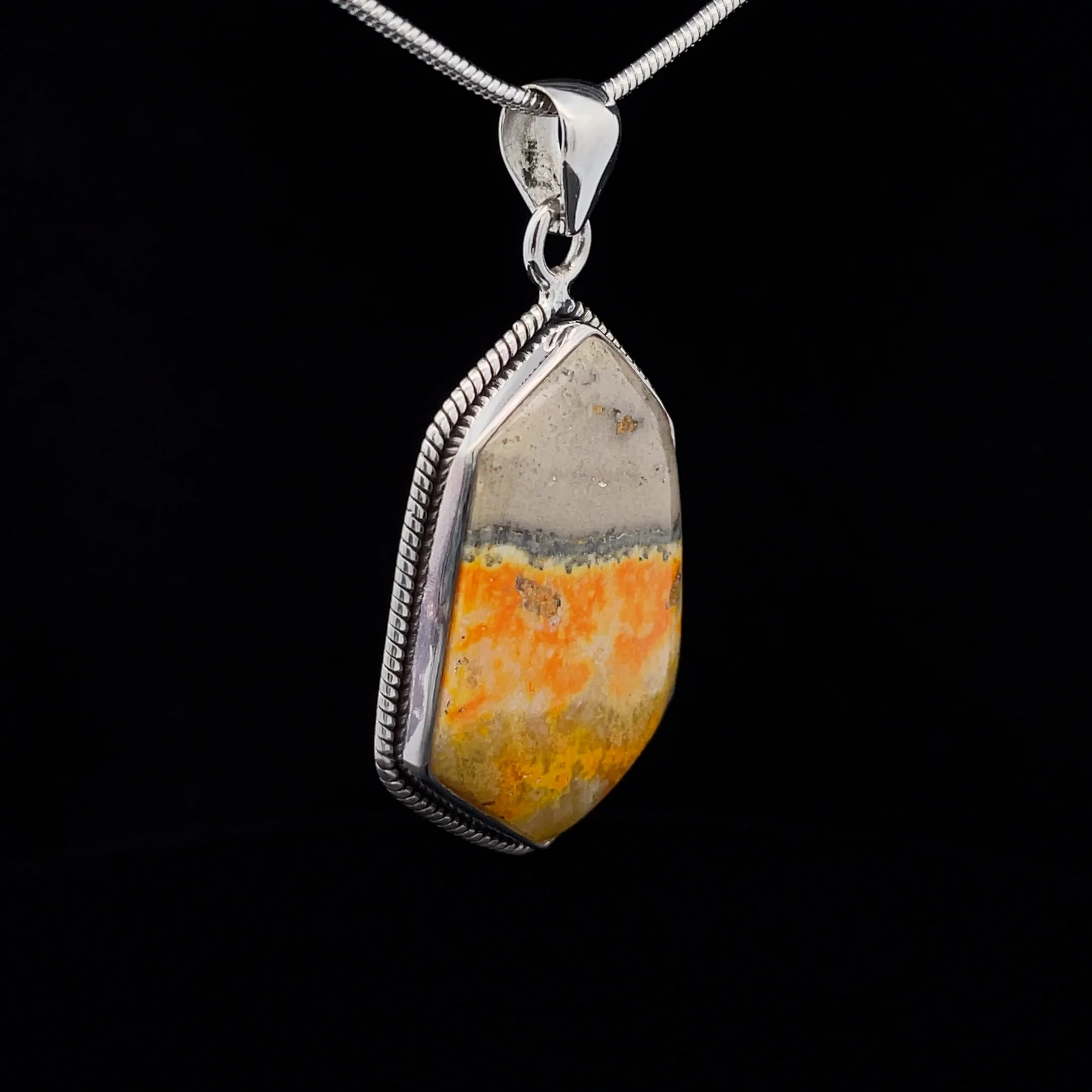 Sterling Silver Bumble Bee Jasper Pendant - Image 5