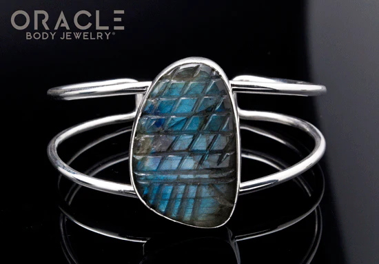 Sterling Silver Carved Labradorite Bracelet