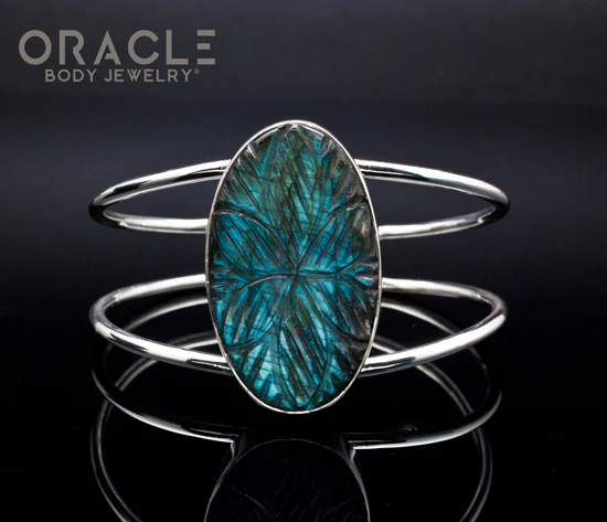 Sterling Silver Carved Labradorite Bracelet